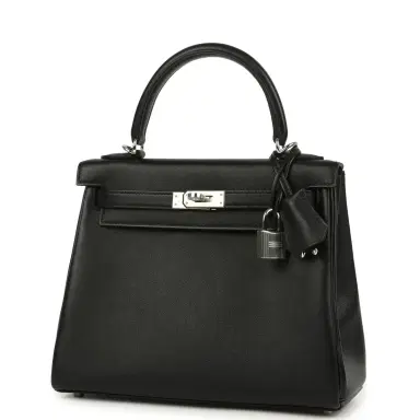 HERMÈS Hermes Kelly Retourne 25 Black Cheri Palladium Hardware | Thumbnail 5 HERMÈS Hermes Kelly Retourne 25 Black Cheri Palladium Hardware | Thumbnail 5