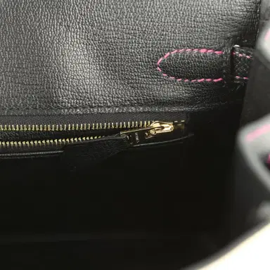 HERMÈS Pre-owned Hermes Special Order (HSS) Birkin 25 Craie and Black Epsom Brushed Gold Hardware | Thumbnail 9 HERMÈS Pre-owned Hermes Special Order (HSS) Birkin 25 Craie and Black Epsom Brushed Gold Hardware | Thumbnail 9