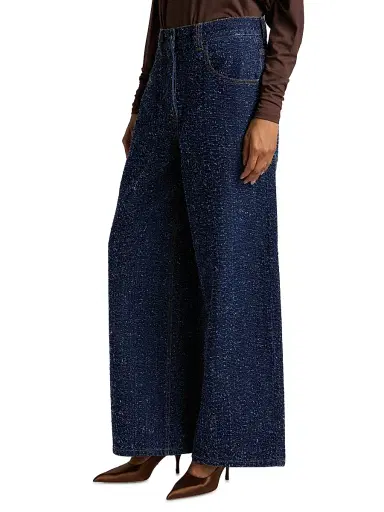 Ronny Kobo Women's Solene Denim High-Rise Wide-Leg Jeans - Dark Indigo - Size Small | Thumbnail 4 Ronny Kobo Women's Solene Denim High-Rise Wide-Leg Jeans - Dark Indigo - Size Small | Thumbnail 4