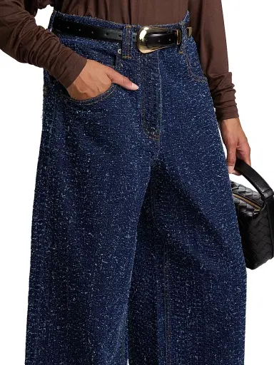 Ronny Kobo Women's Solene Denim High-Rise Wide-Leg Jeans - Dark Indigo - Size Small | Thumbnail 6 Ronny Kobo Women's Solene Denim High-Rise Wide-Leg Jeans - Dark Indigo - Size Small | Thumbnail 6