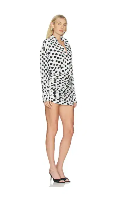 Norma Kamali Boyfriend Shirt Shirred Skirt Dress | Thumbnail 2 Norma Kamali Boyfriend Shirt Shirred Skirt Dress | Thumbnail 2