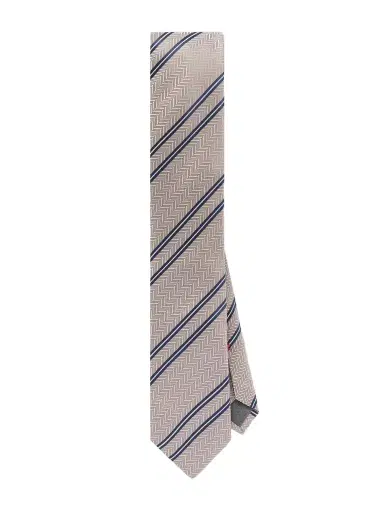 Brunello Cucinelli 7.5cm Striped Herringbone Silk-Jacquard Tie - Men | Thumbnail 1 Brunello Cucinelli 7.5cm Striped Herringbone Silk-Jacquard Tie - Men | Thumbnail 1