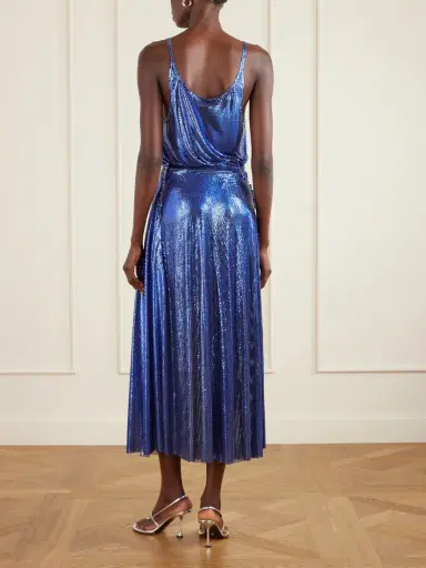 Rabanne Draped Pleated Chainmail Midi Dress | Thumbnail 3 Rabanne Draped Pleated Chainmail Midi Dress | Thumbnail 3