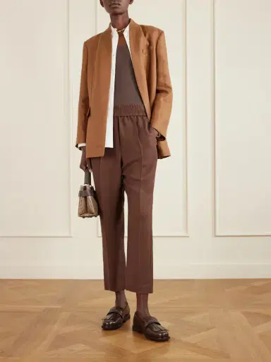Brunello Cucinelli Cropped Woven Tapered Pants | Thumbnail 2 Brunello Cucinelli Cropped Woven Tapered Pants | Thumbnail 2