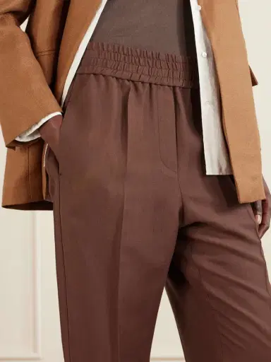 Brunello Cucinelli Cropped Woven Tapered Pants | Thumbnail 4 Brunello Cucinelli Cropped Woven Tapered Pants | Thumbnail 4