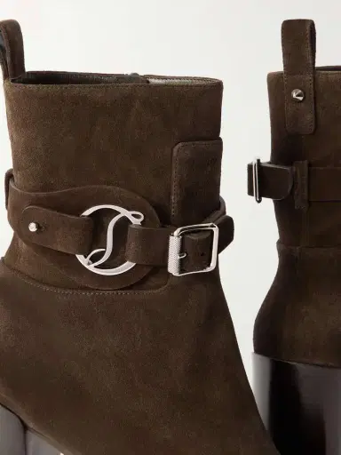 Christian Louboutin Dianouchette 100 Buckled Suede Ankle Boots | Thumbnail 5 Christian Louboutin Dianouchette 100 Buckled Suede Ankle Boots | Thumbnail 5