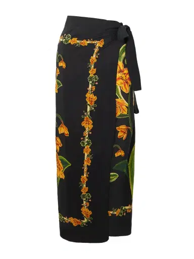 Agua by Agua Bendita Lavanda Cordillera Floral-print Cotton And Silk-blend Voile Pareo | Thumbnail 1 Agua by Agua Bendita Lavanda Cordillera Floral-print Cotton And Silk-blend Voile Pareo | Thumbnail 1