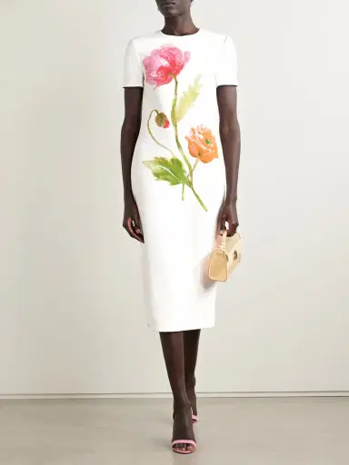 Carolina Herrera Floral-print Crepe Midi Dress | Thumbnail 2 Carolina Herrera Floral-print Crepe Midi Dress | Thumbnail 2
