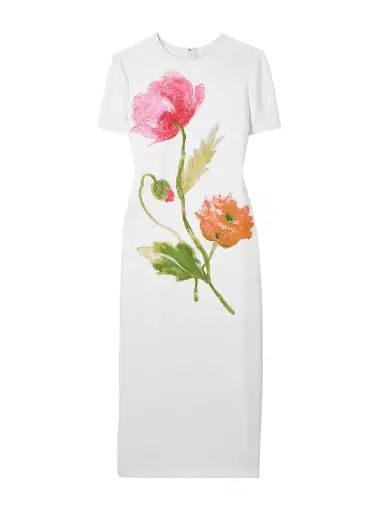 Carolina Herrera Floral-print Crepe Midi Dress | Thumbnail 1 Carolina Herrera Floral-print Crepe Midi Dress | Thumbnail 1