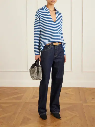 Max Mara Striped Ribbed Cashmere Sweater | Thumbnail 2 Max Mara Striped Ribbed Cashmere Sweater | Thumbnail 2