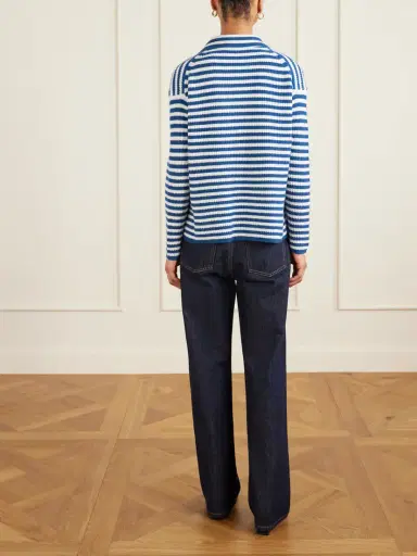 Max Mara Striped Ribbed Cashmere Sweater | Thumbnail 4 Max Mara Striped Ribbed Cashmere Sweater | Thumbnail 4
