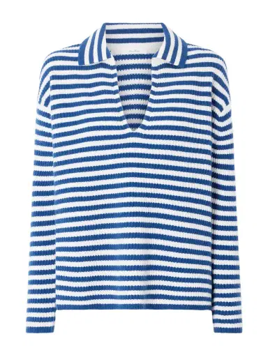Max Mara Striped Ribbed Cashmere Sweater | Thumbnail 1 Max Mara Striped Ribbed Cashmere Sweater | Thumbnail 1