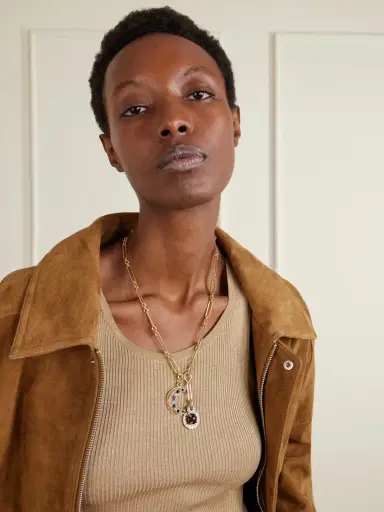 MAISON MAYLE Soli Luna Gold-plated, Crystal And Obsidian Necklace | Thumbnail 2 MAISON MAYLE Soli Luna Gold-plated, Crystal And Obsidian Necklace | Thumbnail 2