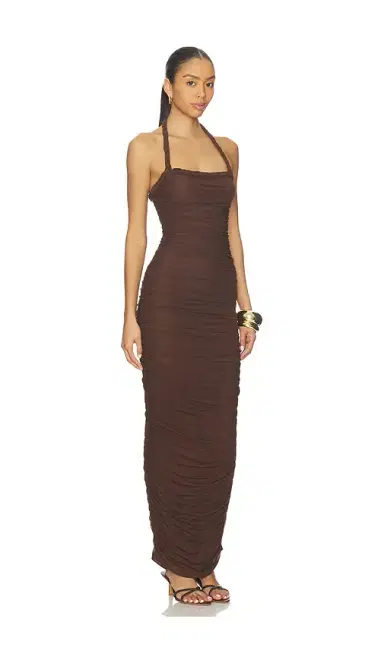 SNDYS Gianna Ruched Halterneck Maxi Dress | Thumbnail 2 SNDYS Gianna Ruched Halterneck Maxi Dress | Thumbnail 2