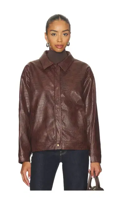 SNDYS Wendy Croc Pu Leather Jacket | Thumbnail 2 SNDYS Wendy Croc Pu Leather Jacket | Thumbnail 2