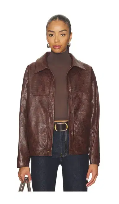 SNDYS Wendy Croc Pu Leather Jacket | Thumbnail 1 SNDYS Wendy Croc Pu Leather Jacket | Thumbnail 1