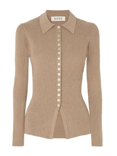 RÓHE Ribbed Cotton-blend Cardigan | Thumbnail 1 RÓHE Ribbed Cotton-blend Cardigan | Thumbnail 1