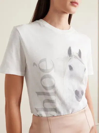 Chloé Printed Organic Cotton-jersey T-shirt | Thumbnail 5 Chloé Printed Organic Cotton-jersey T-shirt | Thumbnail 5