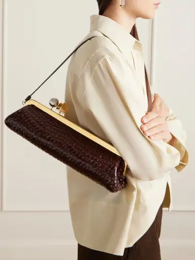 Jacquemus Salon Croc-effect Patent-leather Clutch | Thumbnail 2 Jacquemus Salon Croc-effect Patent-leather Clutch | Thumbnail 2