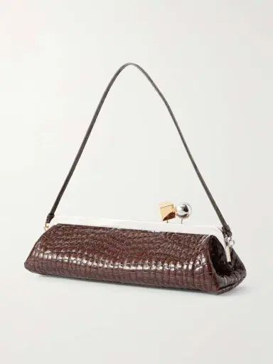 Jacquemus Salon Croc-effect Patent-leather Clutch | Thumbnail 4 Jacquemus Salon Croc-effect Patent-leather Clutch | Thumbnail 4