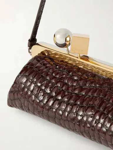 Jacquemus Salon Croc-effect Patent-leather Clutch | Thumbnail 5 Jacquemus Salon Croc-effect Patent-leather Clutch | Thumbnail 5