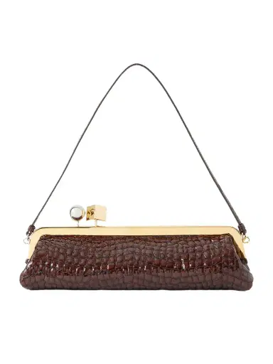 Jacquemus Salon Croc-effect Patent-leather Clutch | Thumbnail 1 Jacquemus Salon Croc-effect Patent-leather Clutch | Thumbnail 1