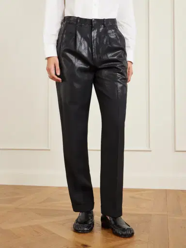 Maison Margiela Pleated Wool Straight-leg Pants | Thumbnail 3 Maison Margiela Pleated Wool Straight-leg Pants | Thumbnail 3