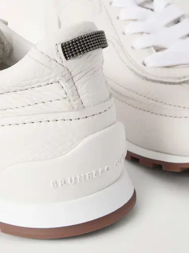 Brunello Cucinelli Embellished Textured-leather Sneakers | Thumbnail 5 Brunello Cucinelli Embellished Textured-leather Sneakers | Thumbnail 5