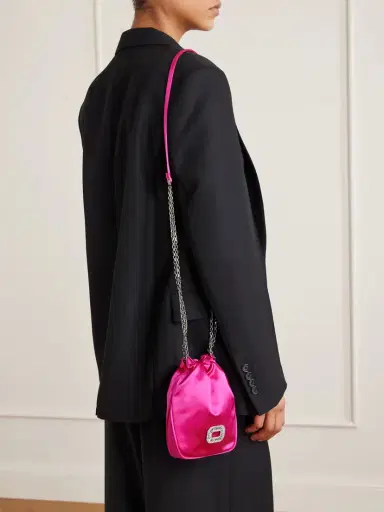 Roger Vivier Pilgrim Nano Crystal-embellished Satin Shoulder Bag | Thumbnail 2 Roger Vivier Pilgrim Nano Crystal-embellished Satin Shoulder Bag | Thumbnail 2