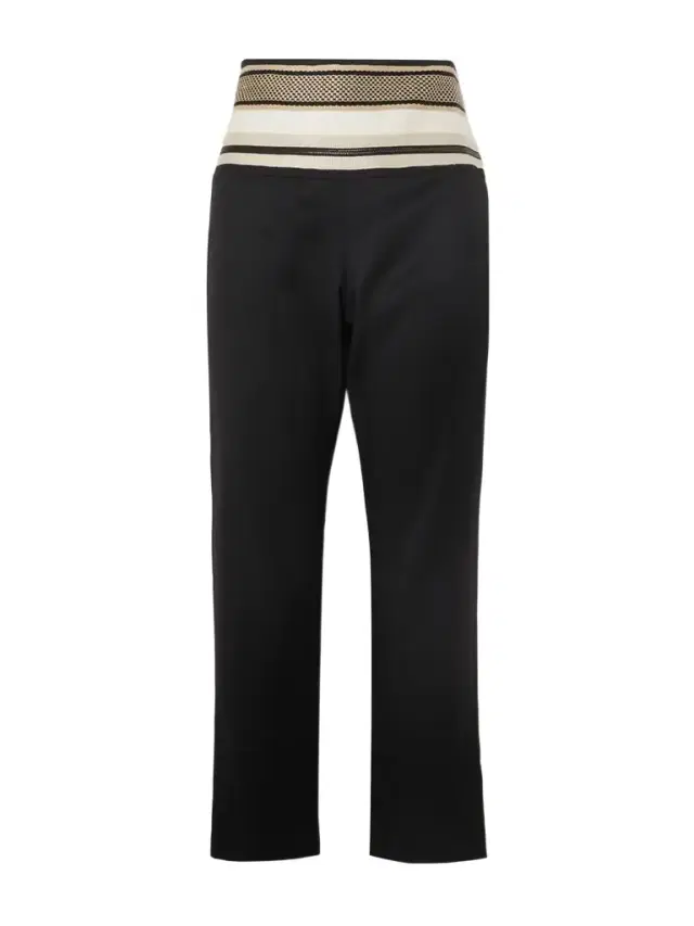Sadu Grosgrain-trimmed Wool-blend Twill Tapered Pants Sadu Grosgrain-trimmed Wool-blend Twill Tapered Pants