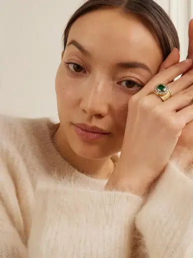 Marlo Laz Alexandra 14-karat Gold Emerald Diamond Ring | Thumbnail 2 Marlo Laz Alexandra 14-karat Gold Emerald Diamond Ring | Thumbnail 2