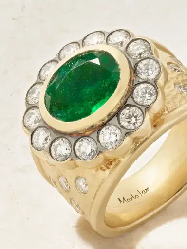 Marlo Laz Alexandra 14-karat Gold Emerald Diamond Ring | Thumbnail 4 Marlo Laz Alexandra 14-karat Gold Emerald Diamond Ring | Thumbnail 4