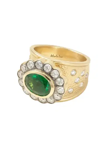 Marlo Laz Alexandra 14-karat Gold Emerald Diamond Ring | Thumbnail 1 Marlo Laz Alexandra 14-karat Gold Emerald Diamond Ring | Thumbnail 1