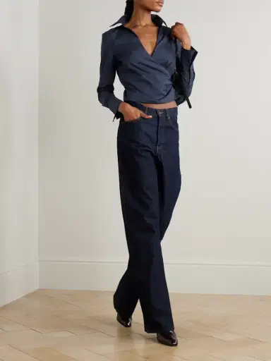 TWP All Wrapped Up Cropped Cotton-blend Poplin Wrap Shirt | Thumbnail 2 TWP All Wrapped Up Cropped Cotton-blend Poplin Wrap Shirt | Thumbnail 2