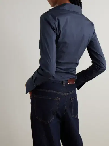 TWP All Wrapped Up Cropped Cotton-blend Poplin Wrap Shirt | Thumbnail 3 TWP All Wrapped Up Cropped Cotton-blend Poplin Wrap Shirt | Thumbnail 3