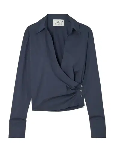 TWP All Wrapped Up Cropped Cotton-blend Poplin Wrap Shirt | Thumbnail 1 TWP All Wrapped Up Cropped Cotton-blend Poplin Wrap Shirt | Thumbnail 1