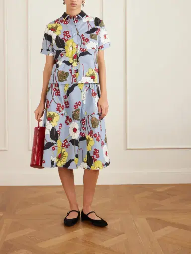 Marni Cropped Floral-print Cotton-poplin Shirt | Thumbnail 2 Marni Cropped Floral-print Cotton-poplin Shirt | Thumbnail 2