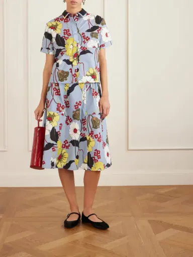 Marni Paneled Floral-print Cotton-poplin Midi Skirt | Thumbnail 2 Marni Paneled Floral-print Cotton-poplin Midi Skirt | Thumbnail 2