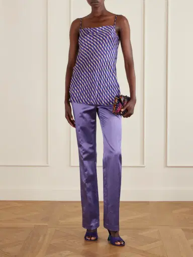 Dries Van Noten Draped Striped Devoré-satin Camisole | Thumbnail 2 Dries Van Noten Draped Striped Devoré-satin Camisole | Thumbnail 2
