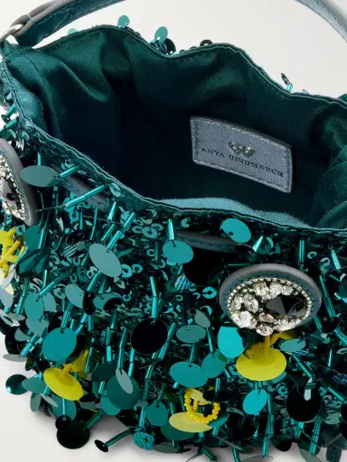 Anya Hindmarch Beetle Embellished Leather-trimmed Clutch | Thumbnail 5 Anya Hindmarch Beetle Embellished Leather-trimmed Clutch | Thumbnail 5