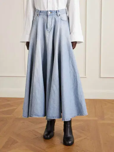 Balenciaga Godet Paneled Denim Maxi Skirt | Thumbnail 3 Balenciaga Godet Paneled Denim Maxi Skirt | Thumbnail 3
