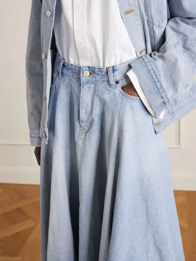 Balenciaga Godet Paneled Denim Maxi Skirt | Thumbnail 5 Balenciaga Godet Paneled Denim Maxi Skirt | Thumbnail 5