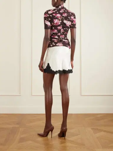 Magda Butrym Ruched Floral-print Stretch-silk Mock-neck Top | Thumbnail 4 Magda Butrym Ruched Floral-print Stretch-silk Mock-neck Top | Thumbnail 4