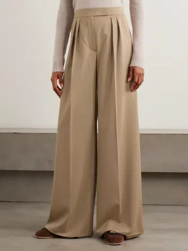 Max Mara Quorum Pleated Wool-twill Wide-leg Pants | Thumbnail 3 Max Mara Quorum Pleated Wool-twill Wide-leg Pants | Thumbnail 3