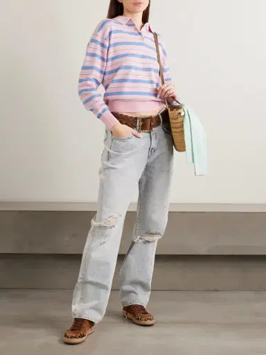 Guest In Residence Collegiate Striped Cashmere Polo Sweater | Thumbnail 2 Guest In Residence Collegiate Striped Cashmere Polo Sweater | Thumbnail 2