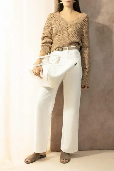 Brunello Cucinelli Braided V Neck Top | Thumbnail 4 Brunello Cucinelli Braided V Neck Top | Thumbnail 4