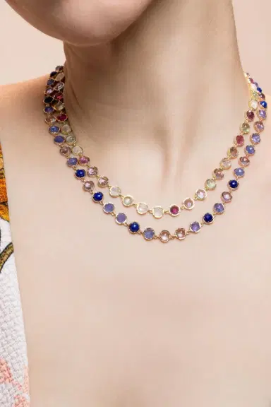 IRENE NEUWIRTH JEWELRY Prehnite Pink Tourmaline Small Classic Link Necklace | Thumbnail 2 IRENE NEUWIRTH JEWELRY Prehnite Pink Tourmaline Small Classic Link Necklace | Thumbnail 2