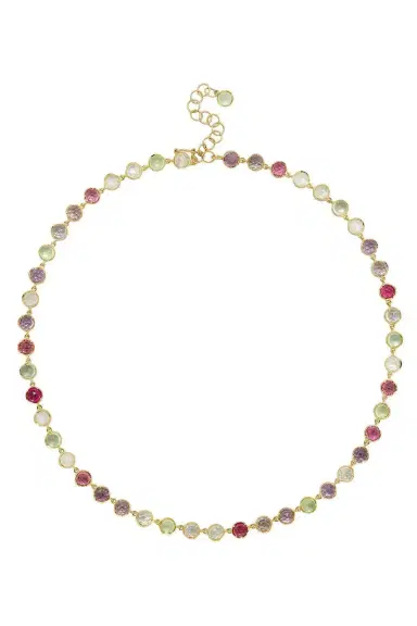 IRENE NEUWIRTH JEWELRY Prehnite Pink Tourmaline Small Classic Link Necklace | Thumbnail 1 IRENE NEUWIRTH JEWELRY Prehnite Pink Tourmaline Small Classic Link Necklace | Thumbnail 1