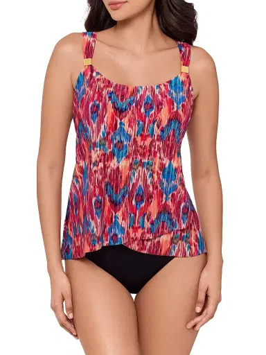 Miraclesuit Swim Women's Ikat Dorado Dazzle Printed Tankini Top - Size 18 | Thumbnail 2 Miraclesuit Swim Women's Ikat Dorado Dazzle Printed Tankini Top - Size 18 | Thumbnail 2