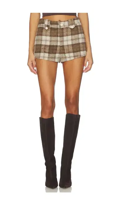 Understated Leather Plaid Western Short | Thumbnail 1 Understated Leather Plaid Western Short | Thumbnail 1